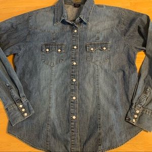 Cruel Girl XL Denim Snap Button The Western Shirt